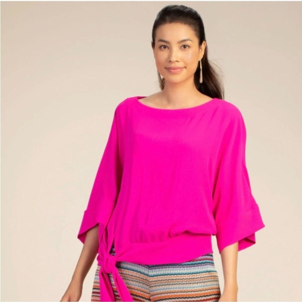 Trina Turk On The Rocks Pink Top Blouse‎ Size XS
